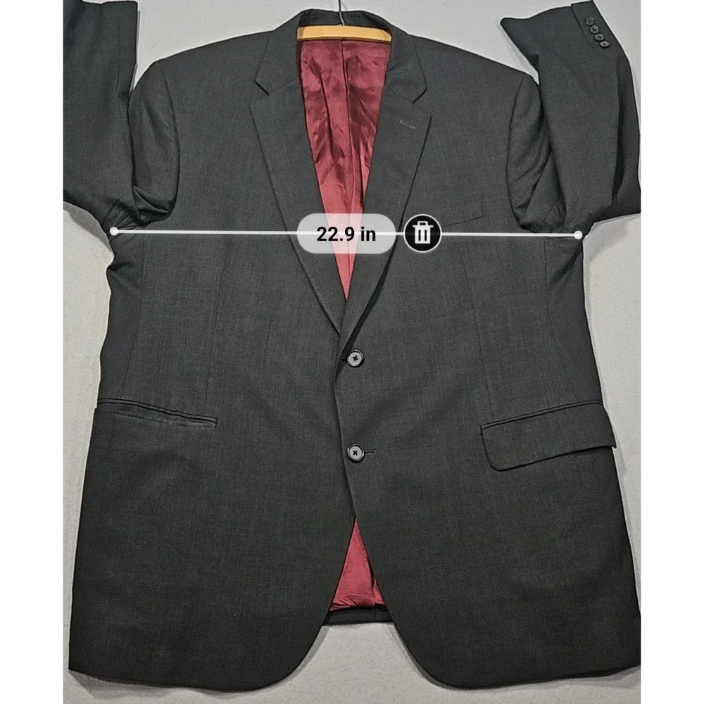 Jack Victor Exclusive Collection Marzotto Wool Blazer Jacket Grey Sz 46R
